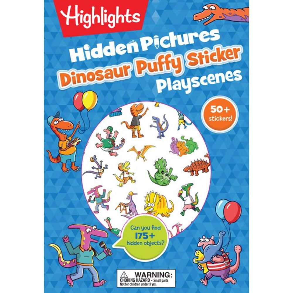 Dinosaur Hidden Pictures Puffy Sticker Playscenes -- Highlights